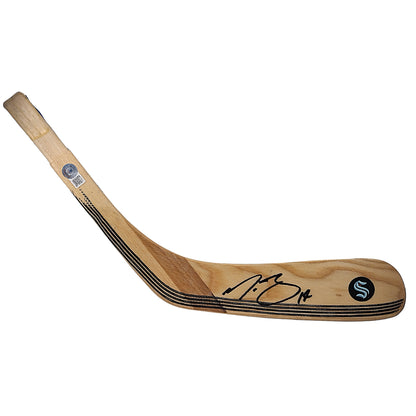 Hockey- Autographed- Nathan Bastian Signed Seattle Kraken Hockey Stick Blade Beckett Authentication 102
