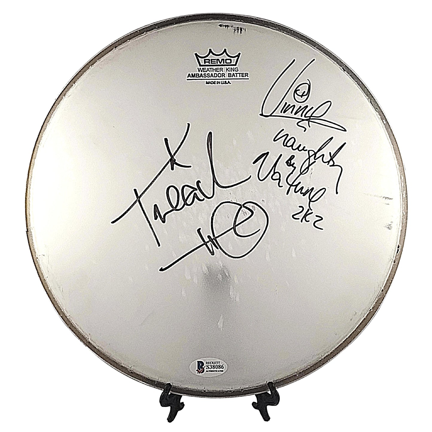 Music- Autographed- Naughty by Nature Signed 10 Inch Remo Drumhead Beckett BAS Authentication 102