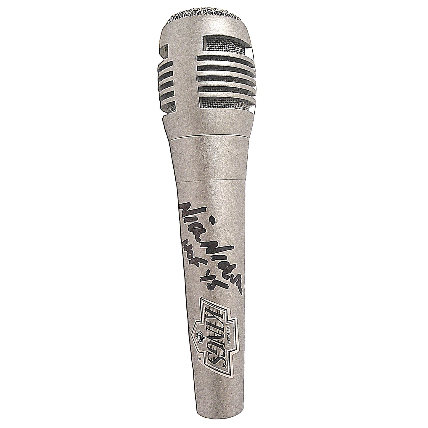 Microphones- Autographed- Nick Nickson Signed Los Angeles Kings Logo Microphone - Proof Photo - Beckett BAS Authenticated - 103