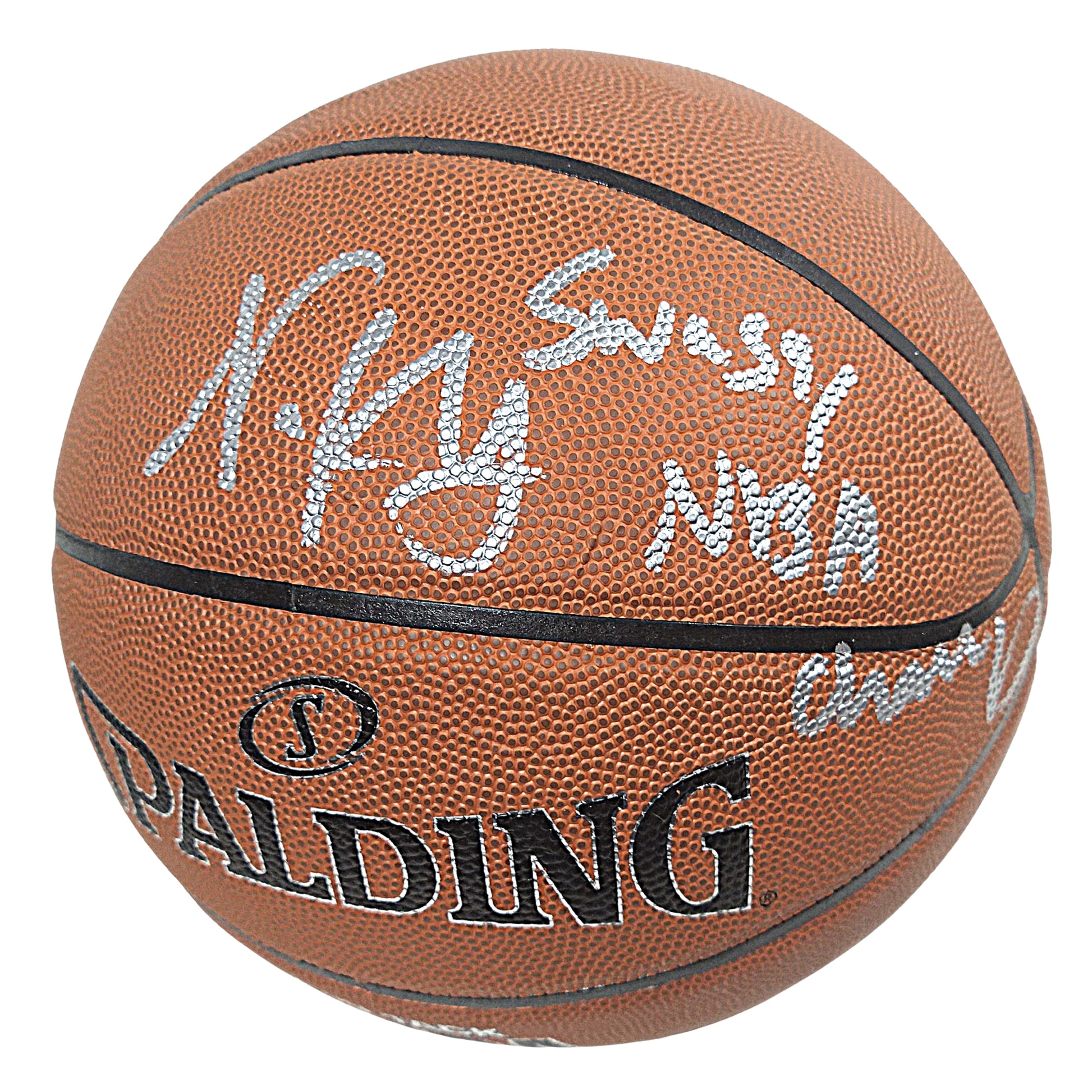 Basketballs- Autographed- Nick Young Signed NBA Basketball with NBA Champs Inscription - Golden State Warriors - USC Trojans - Exact Proof - Beckett BAS Authentication 104