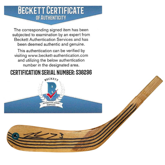 Hockey Stick Blades-Autographed - Noah Gregor Signed San Jose Sharks Hockey Stick Blade, Proof Beckett BAS 101