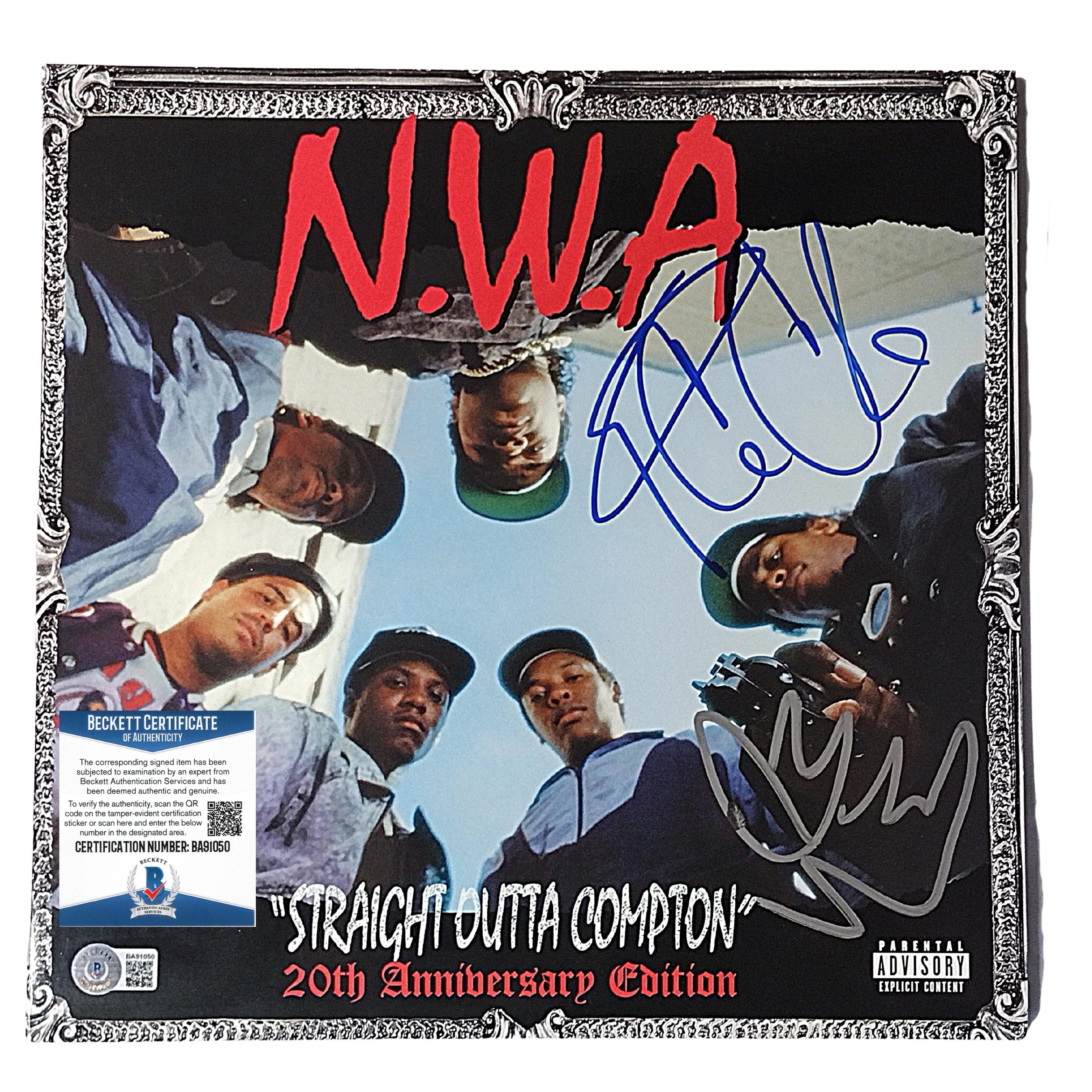 Ice Cube And Dj Yella signed photo – signature close-up – Beckett COA