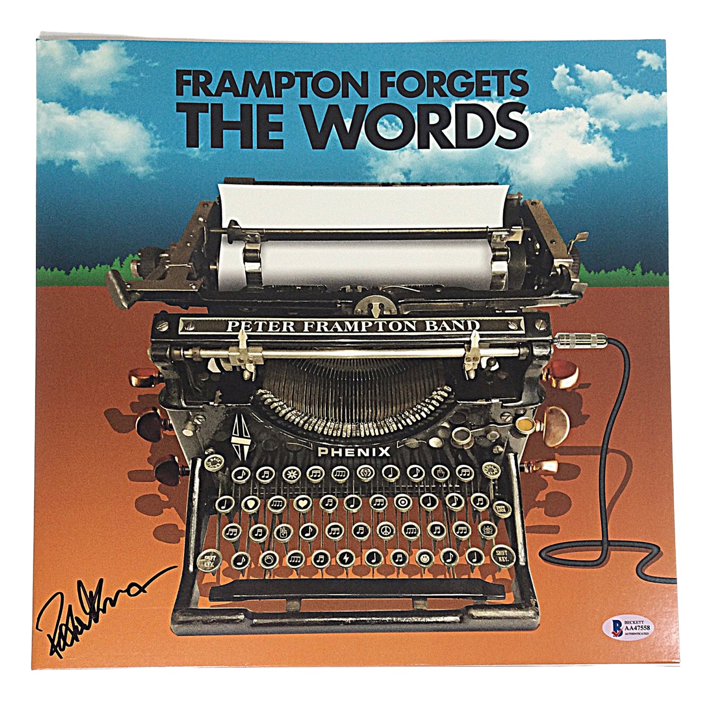 Music- Autographed- Peter Frampton Signed Peter Frampton Forgets The Words Vinyl Record Album Cover Bundled with Brand-New Sealed Album Beckett BAS Authentication 103