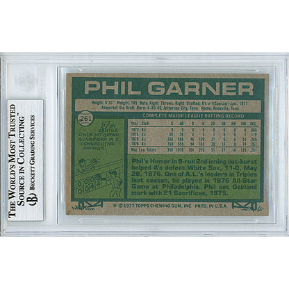 Baseballs- Autographed- Phil Garner Signed Oakland Athletics A's 1977 Topps Baseball Card Beckett BAS Slabbed 00013191143 - 102