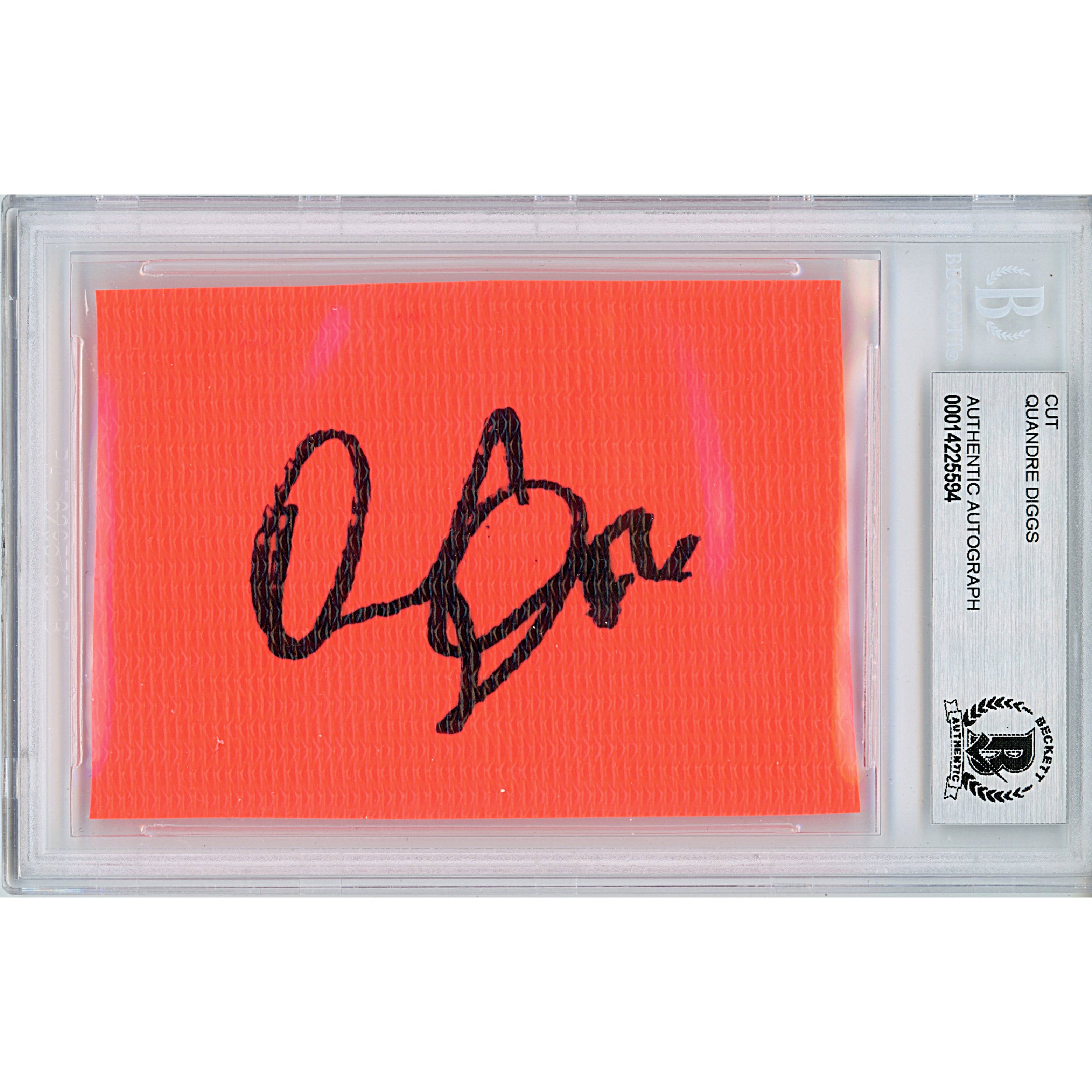 Quandre Diggs autographed trading card – full view – Beckett COA