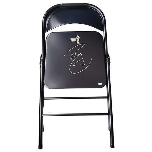 Wrestling- Autographed- Randy Orton Signed Full Size Black Steel Folding Chair WWE Champion Proof Photo JSA Certified 101
