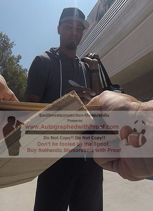 Basketballs- Autographed- Rashard Lewis Signing Orlando Magic Floorboard Floor - Exact Proof - Beckett BAS Authentication 3