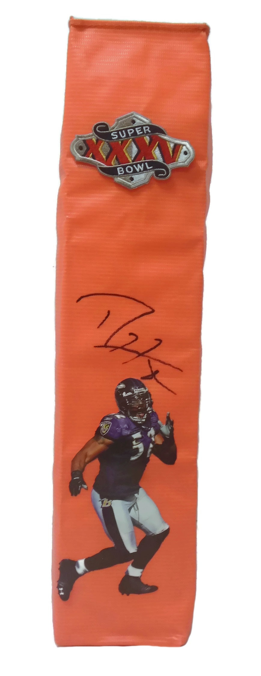 Football End Zone Pylons-Autographed - Ray Lewis Signed Baltimore Ravens Football Pylon Proof Photo Beckett BAS Authentication 103