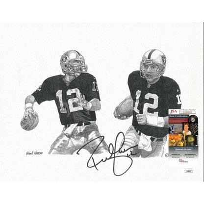 Footballs- Autographed- Rich Gannon Signed Oakland Raiders 11x14 Inch Frank Nareau Art Print Litho JSA Authentication 101