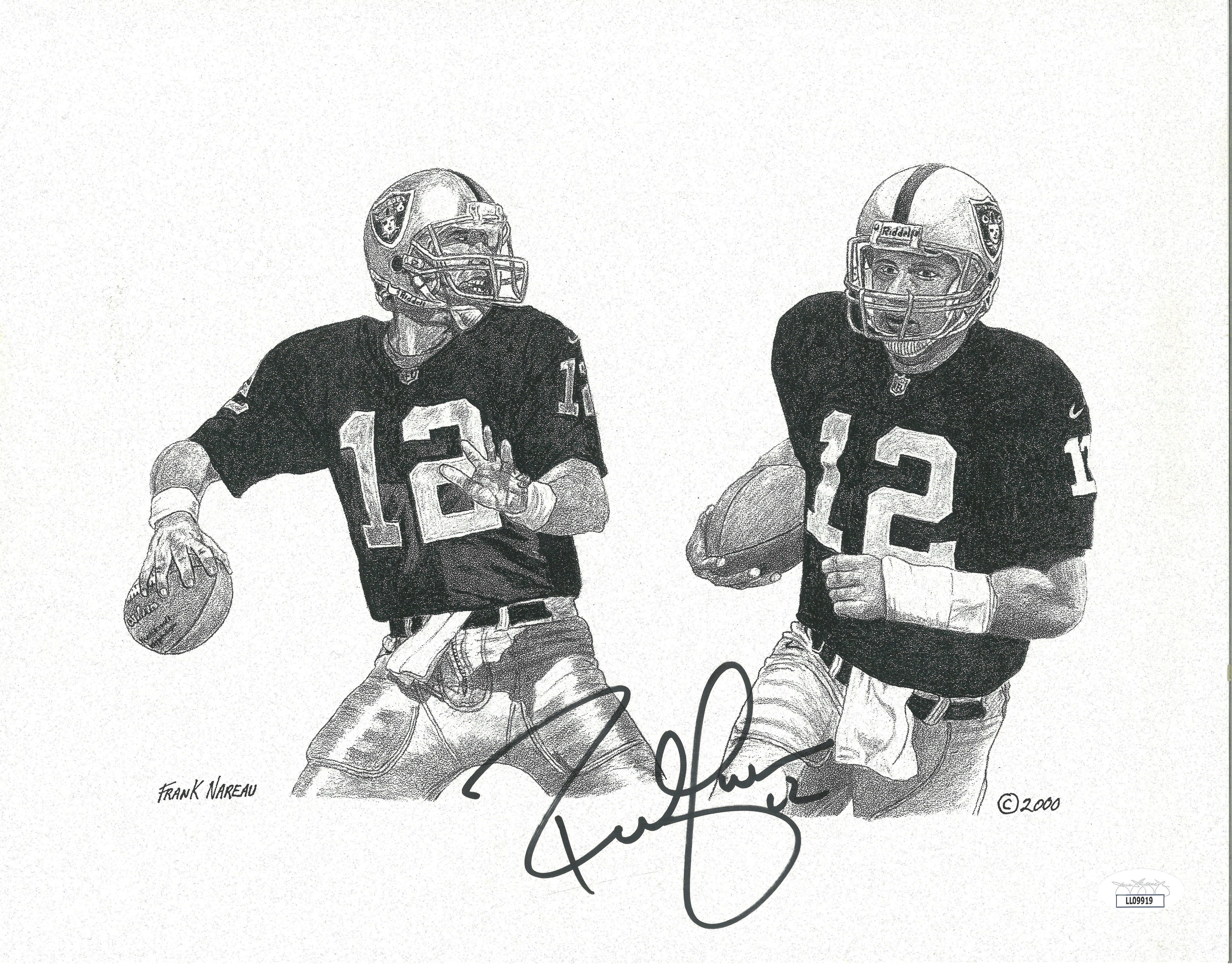 Rich Gannon signed helmet – signature close-up – JSA COA