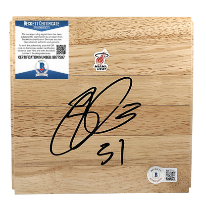 Basketballs- Autographed- Ricky Davis Signed Miami Heat Parquet Basketball Floorboard Beckett Authentication 101