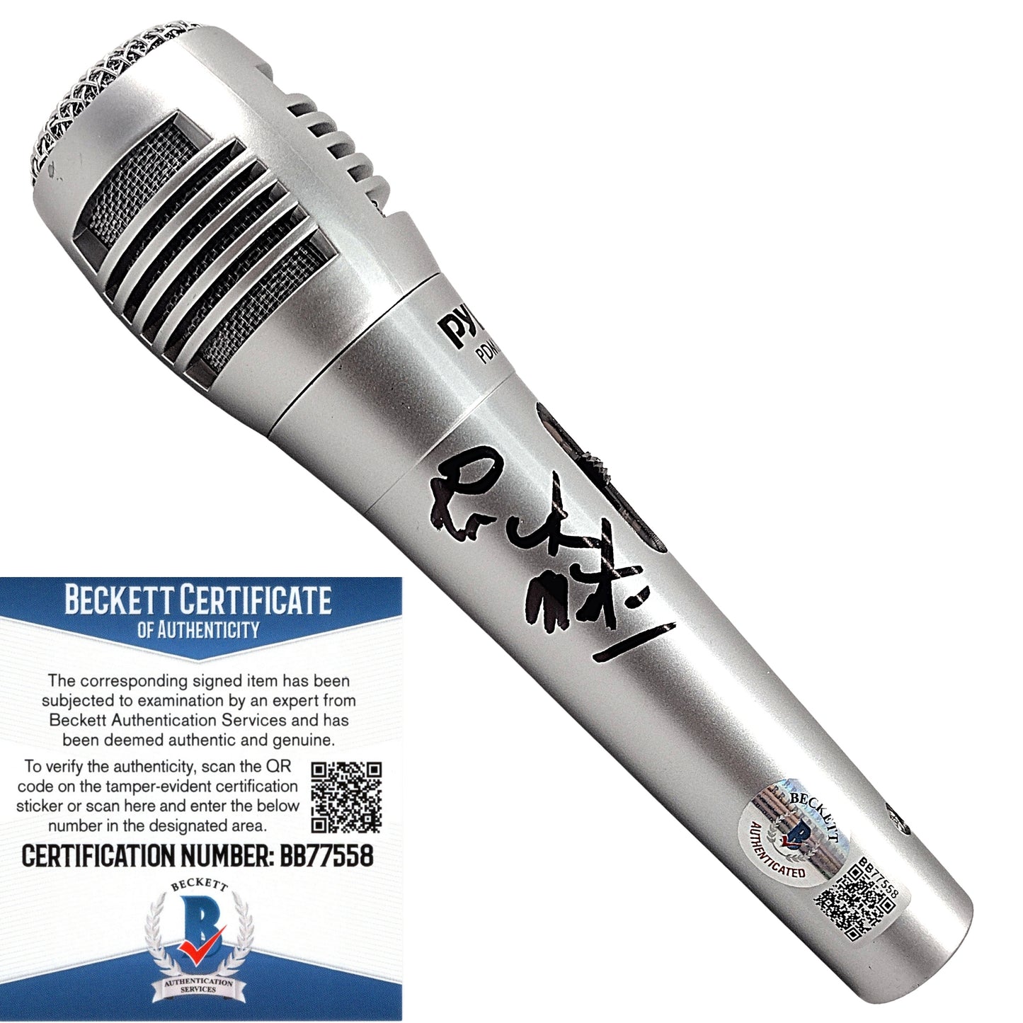 Microphones- Autographed- Ricky Morton Signed Microphone WWE Hall of Fame Beckett BAS Authentication Exact Proof 101