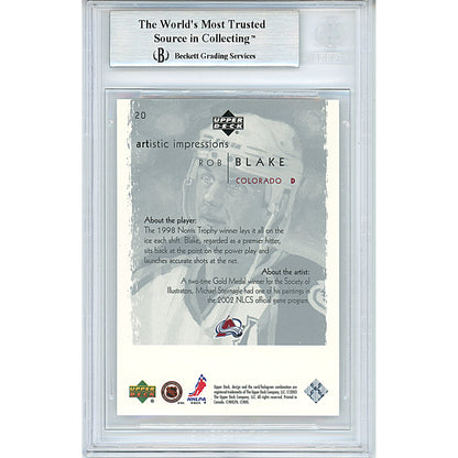 Hockey- Autographed- Rob Blake Signed Colorado Avalanche 2002-2003 Upper Deck Artistic Impressions Hockey Card Beckett BAS Slabbed 00013248076 - 102