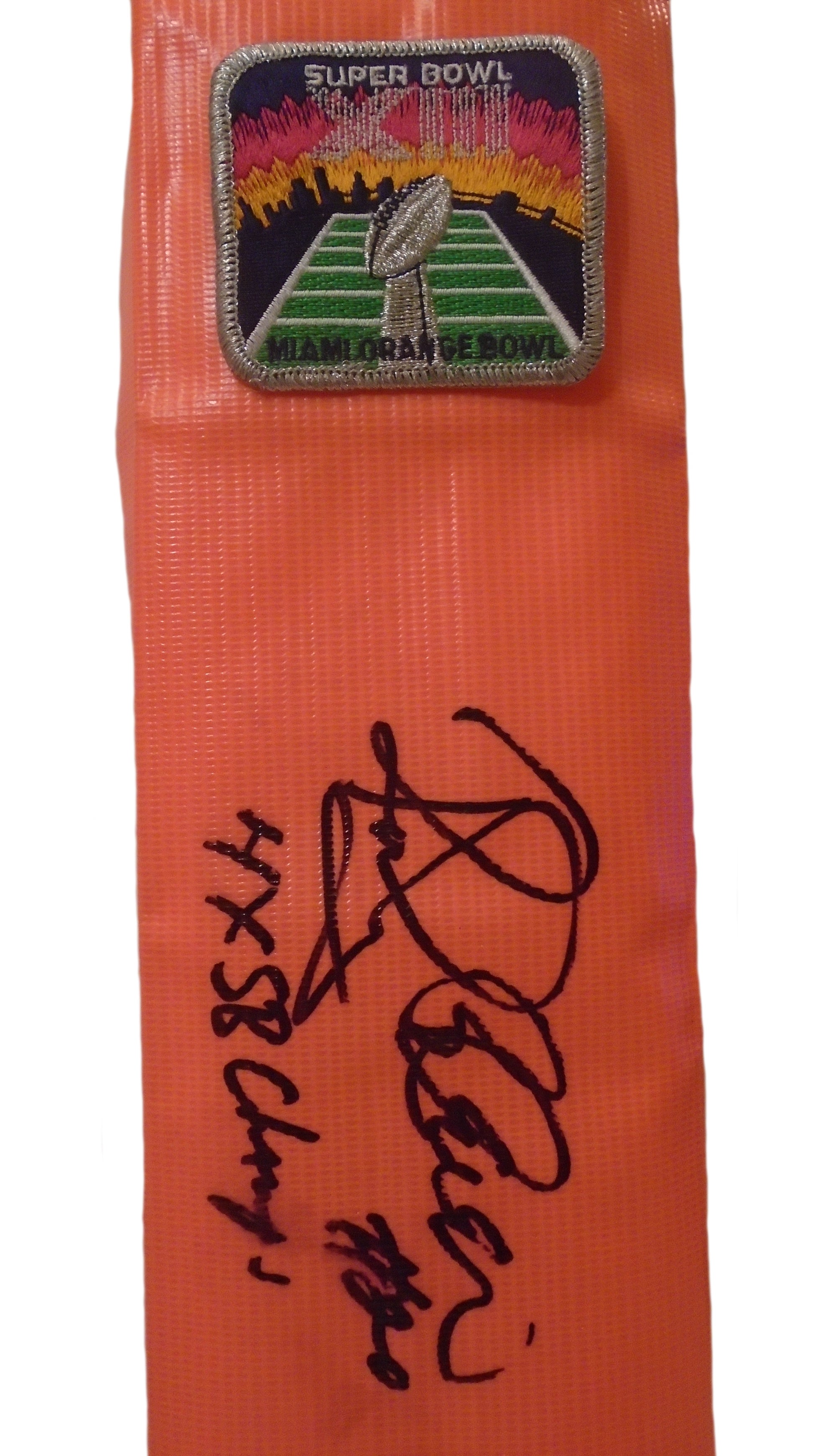 Football End Zone Pylons-Autographed - Rocky Bleier Signed Pittsburgh Steelers Football Pylon- Notre Dame Fighting Irish- Proof Photo - Beckett BAS Authentication - 103