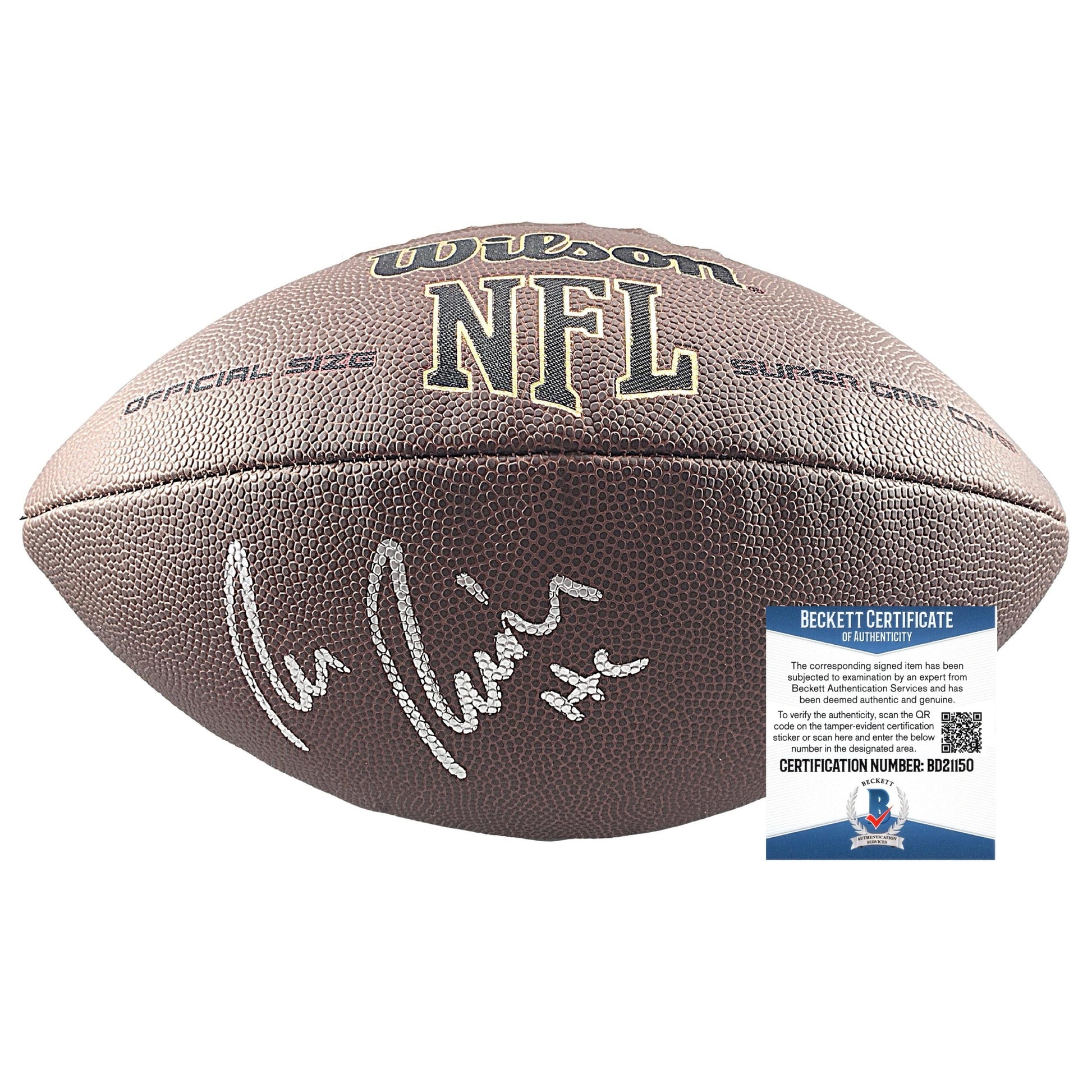Footballs- Autographed- Ron Rivera Signed NFL Wilson Super Grip Football Washington Commanders Beckett BAS Authentication 101