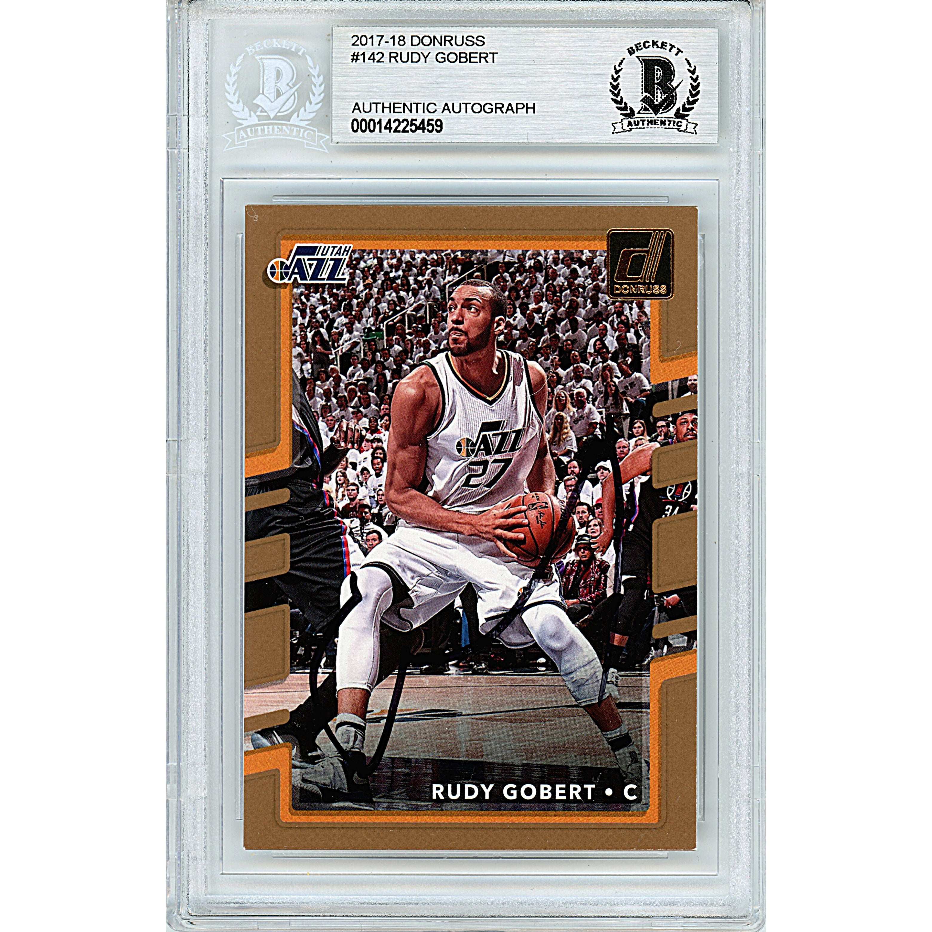 Rudy Gobert autographed trading card – full view – Beckett COA