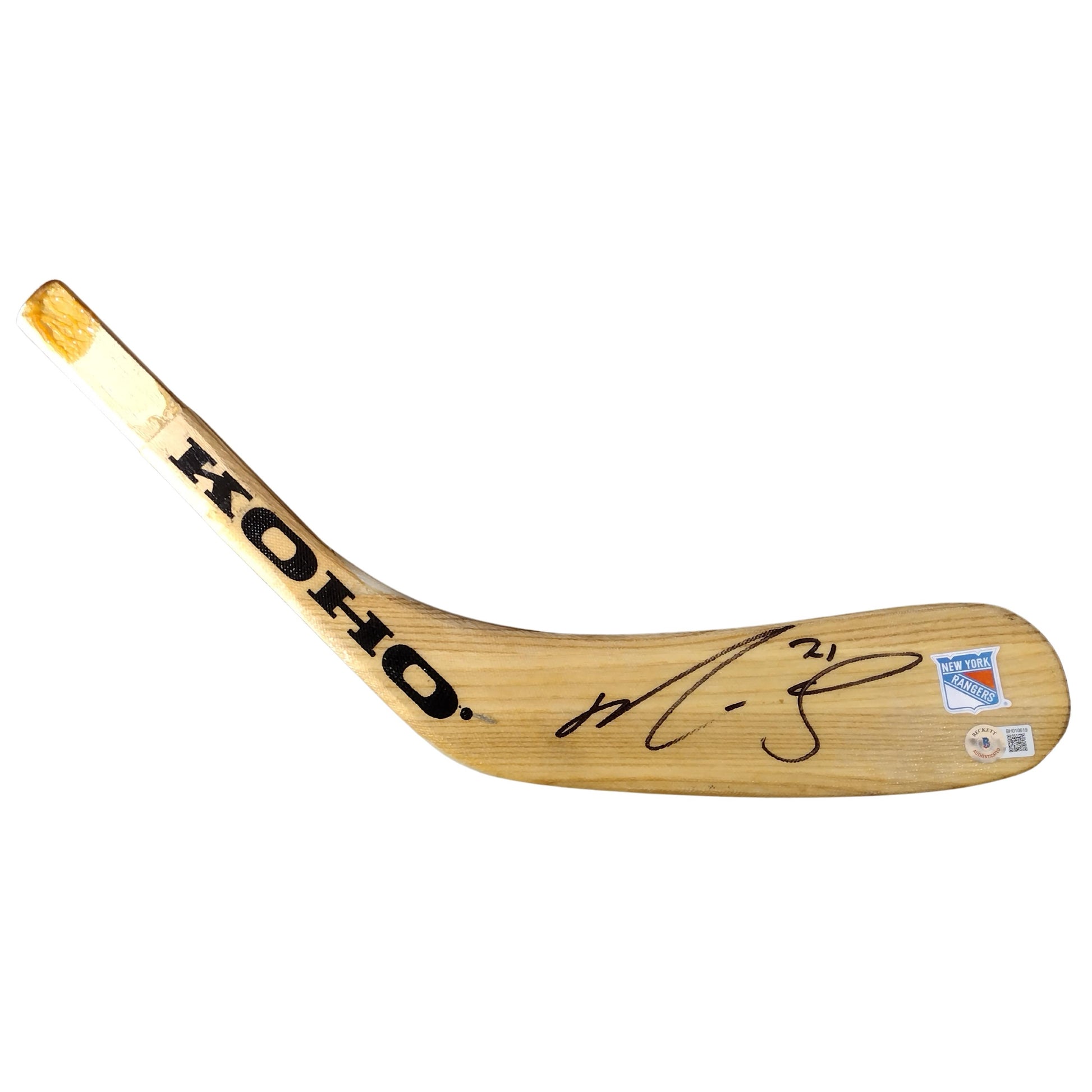 Hockey Stick Blades- Autographed- Ryan Reaves Signed New York Rangers Hockey Stick Blade Beckett Authentication 201