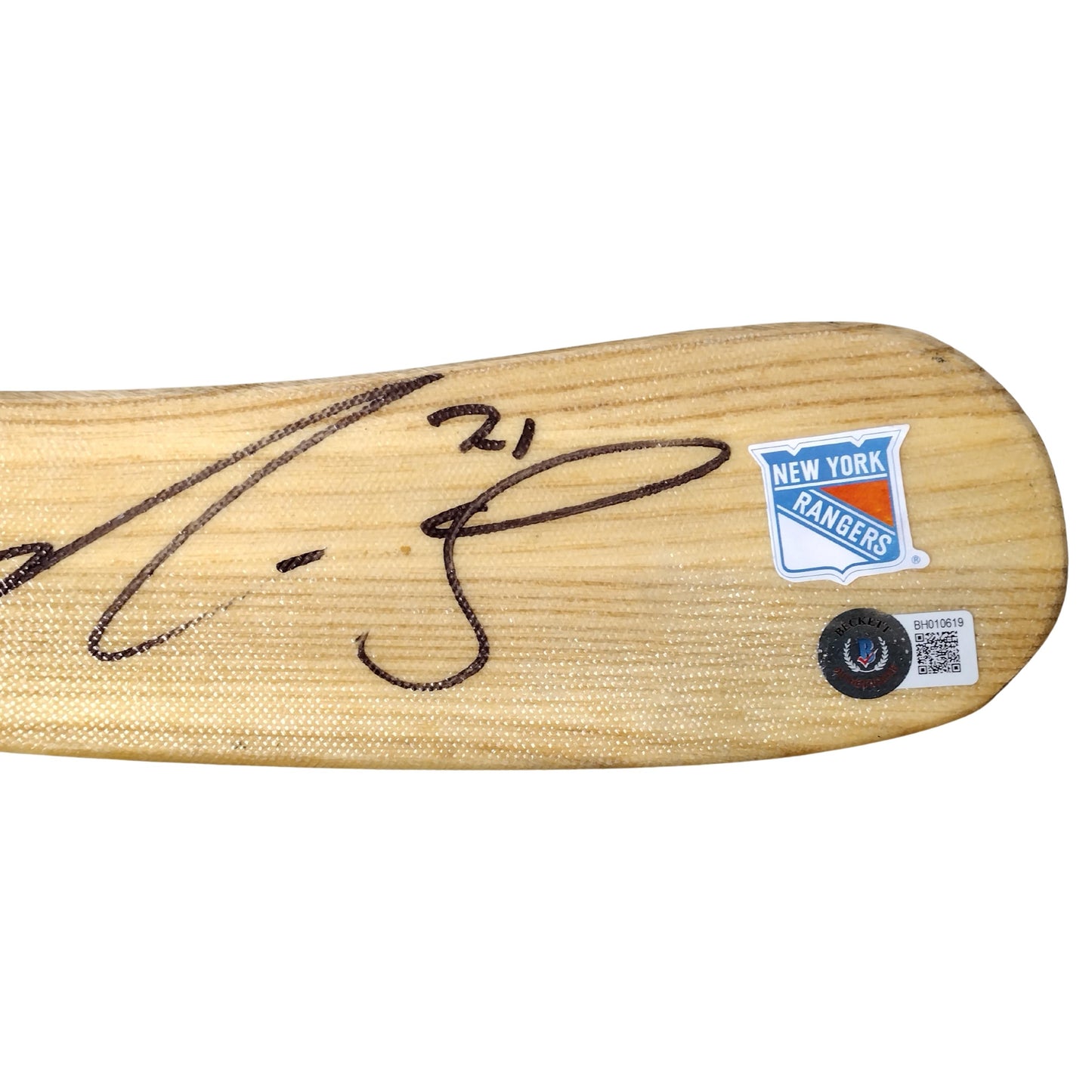 Hockey Stick Blades- Autographed- Ryan Reaves Signed New York Rangers Hockey Stick Blade Beckett Authentication 203