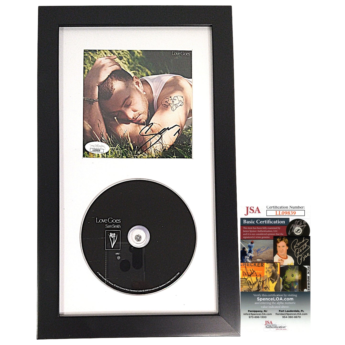 Music- Autographed- Sam Smith Signed Love Goes Framed Compact Disc Cover Booklet with CD- JSA Authentication 201