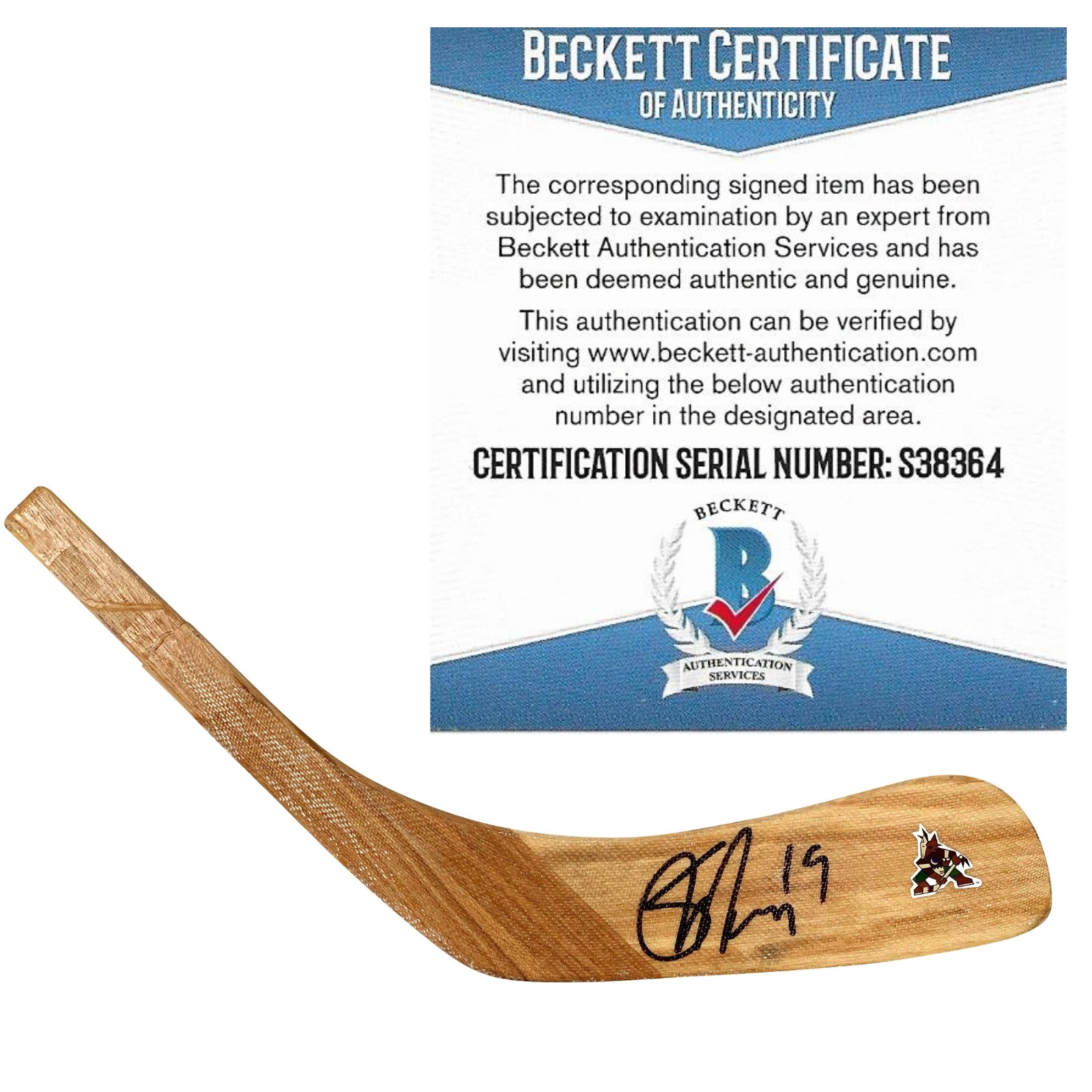 Hockey Stick Blades- Autographed- Shane Doan Signed Arizona Coyotes Signed Hockey Stick Blade - Proof Photo - Beckett BAS Authentication - 901