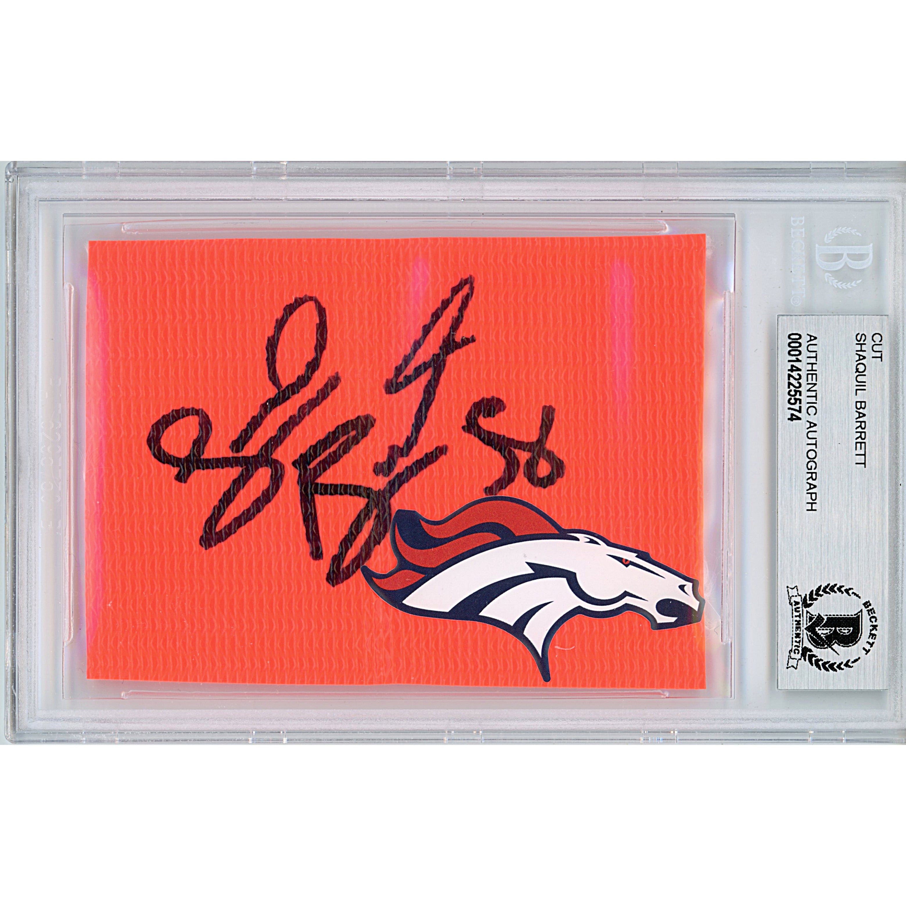 Shaquil Barrett autographed trading card – full view – Beckett COA