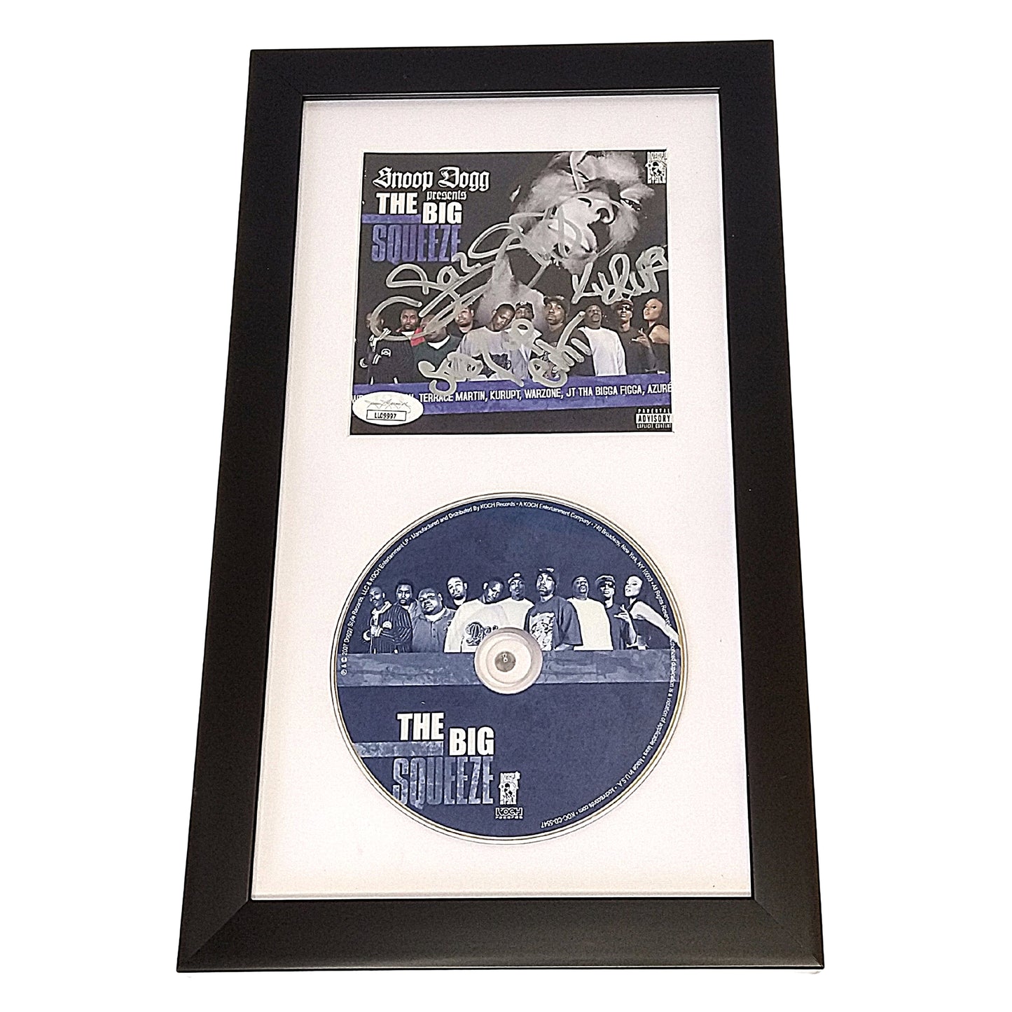 Music- Autographed- Snoop Dogg, Kurupt, MC Eiht and Soopafly Signed The Big Squeeze Framed Compact Disc Cover Booklet with Disc- JSA Authentication- 104