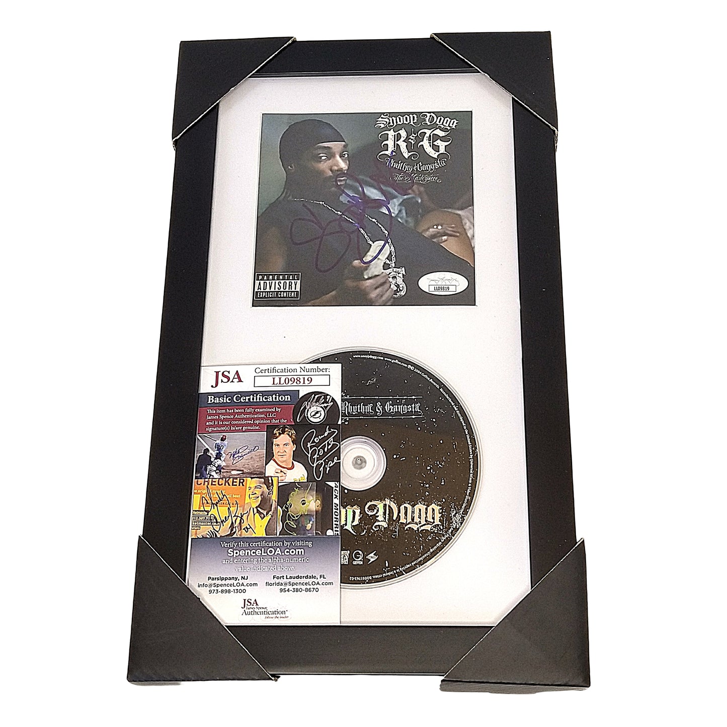 Music- Autographed- Snoop Dogg Signed Rhythm and Gangsta Framed Compact Disc Cover Booklet with CD- JSA Authentication 101