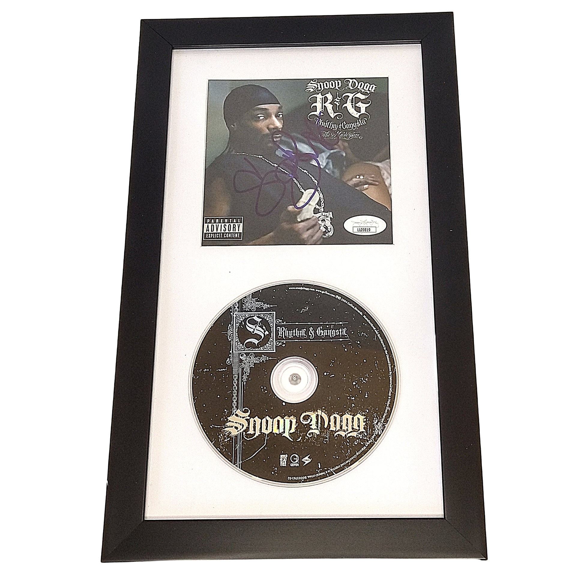 Music- Autographed- Snoop Dogg Signed Rhythm and Gangsta Framed Compact Disc Cover Booklet with CD- JSA Authentication 102