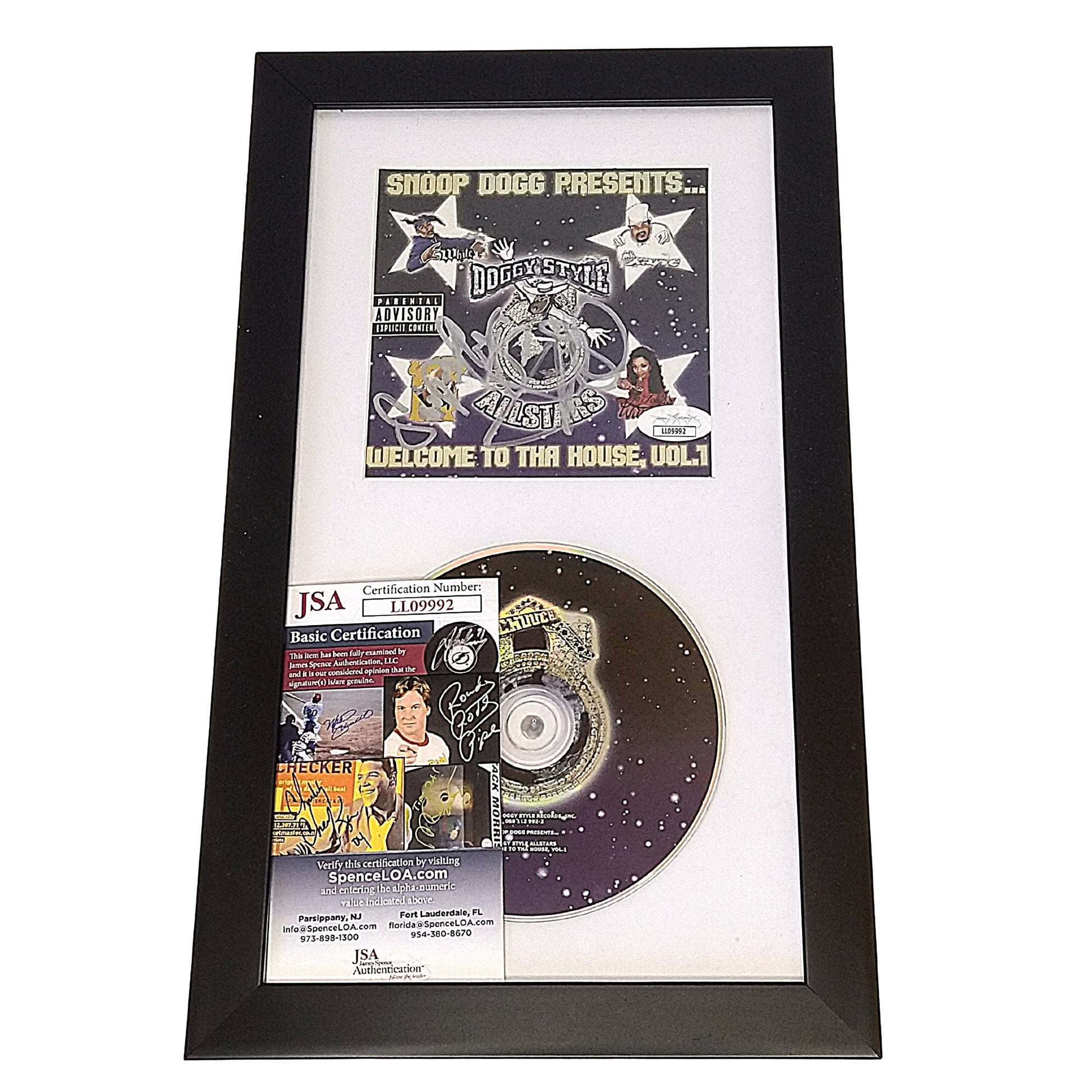 Music- Autographed- Snoop Dogg and Soopafly Signed Welcome To Da House Vol 1 Framed CD Cover and Compact Disc- JSA Authentication - 103