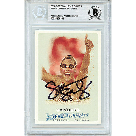 Olympics- Autographed- Summer Sanders Signed Team USA 2010 Topps Allen and Ginter's Summer Olympics Swimming Trading Card Beckett Slabbed 00014226331 - 101