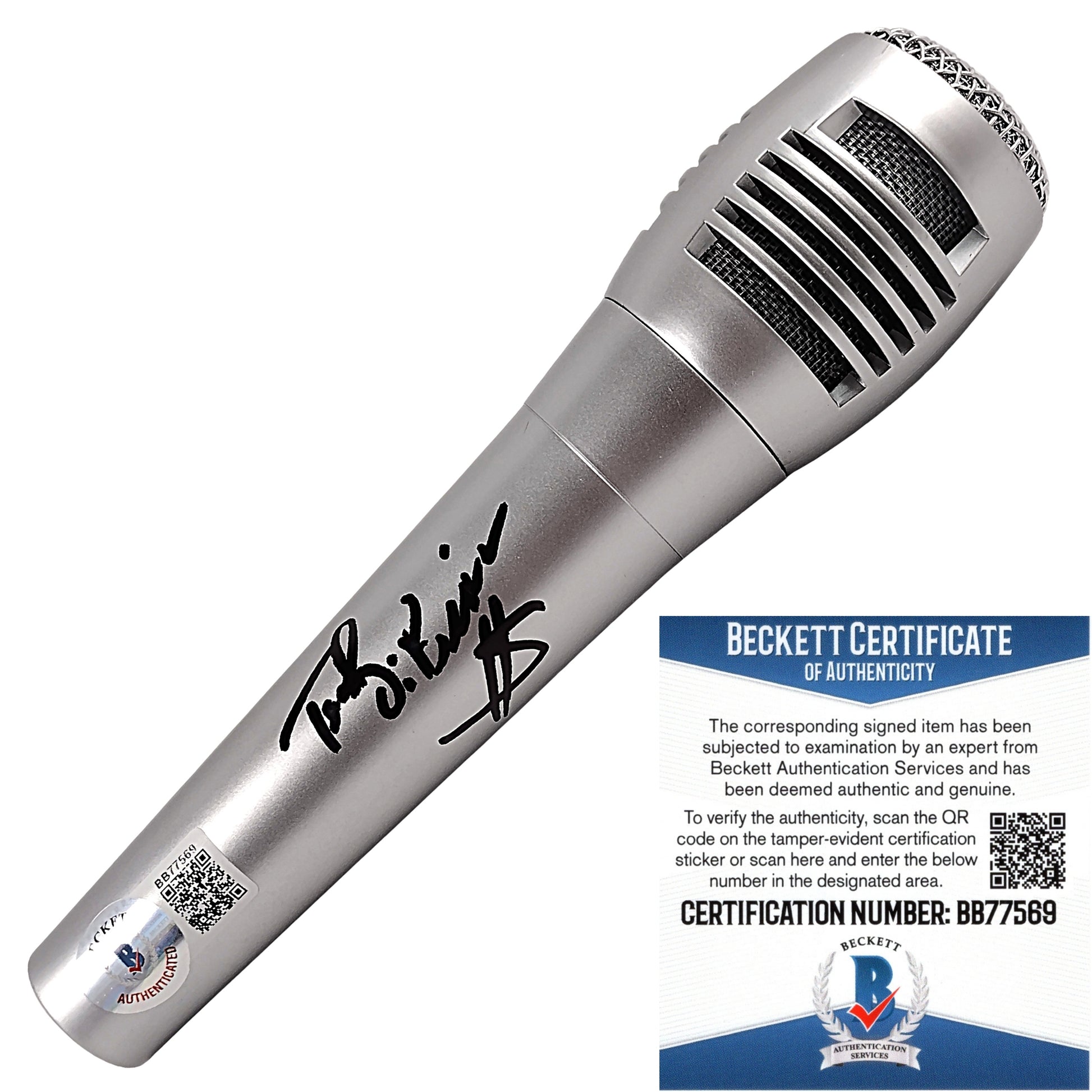 Microphones- Autographed- The Million Dollar Man Ted DiBiase Signed Microphone Beckett BAS Authentication Exact Proof 201