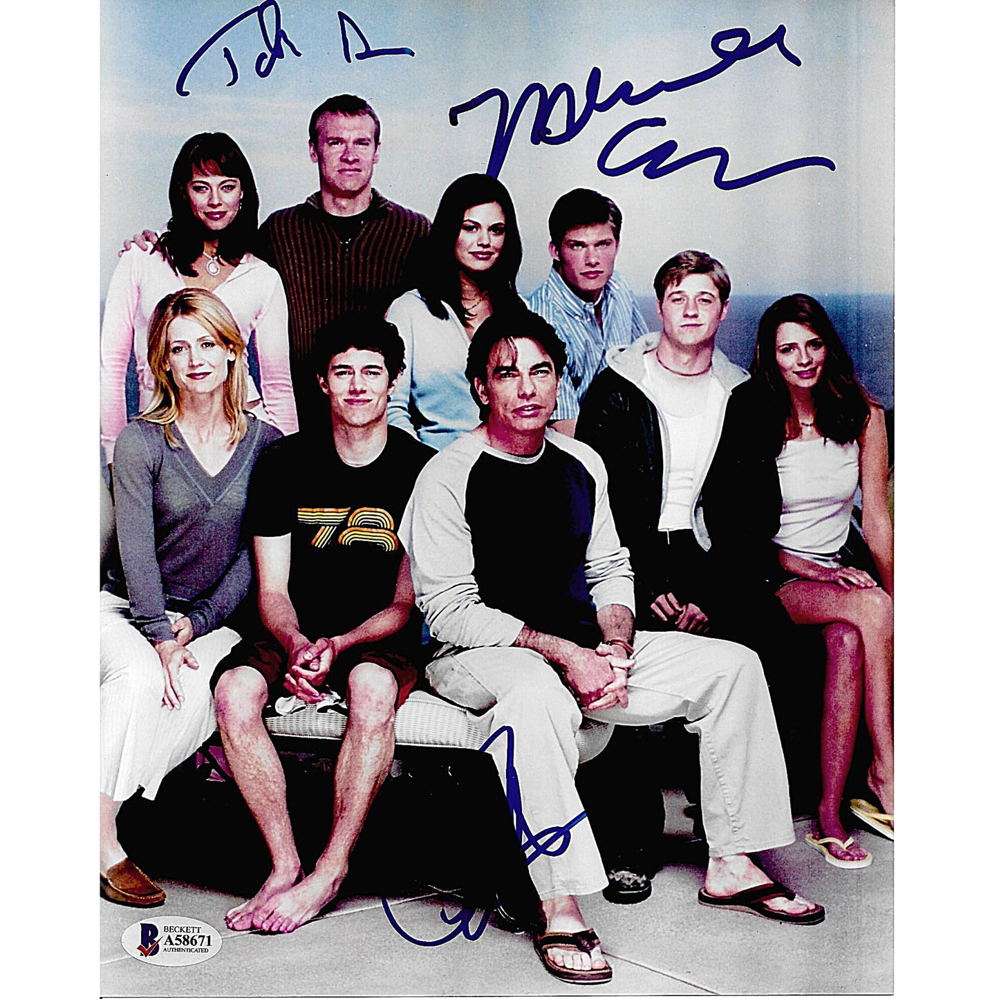 Hollywood- Autographed- The OC Cast 8x10 Photograph Signed by Melinda Clarke, Peter Gallagher and Tate Donovan - Beckett BAS Authentication - 101