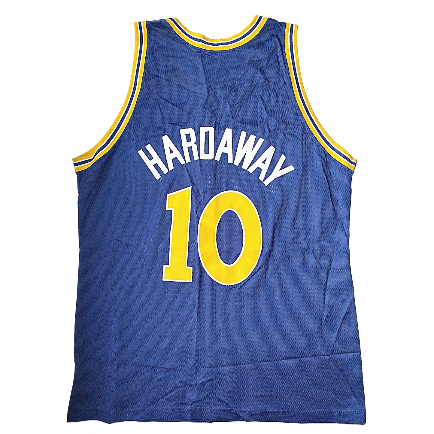 Basketballs- Autographed- Tim Hardaway Signed Golden State Warriors Vintage Champion Basketball Jersey JSA Authentication 103