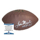 Footballs- Autographed- Tom Mack Signed NFL Wilson Composite Super Grip Football- Los Angeles Rams- Michigan Wolverines- Proof Photo- Beckett BAS Authentication- 101