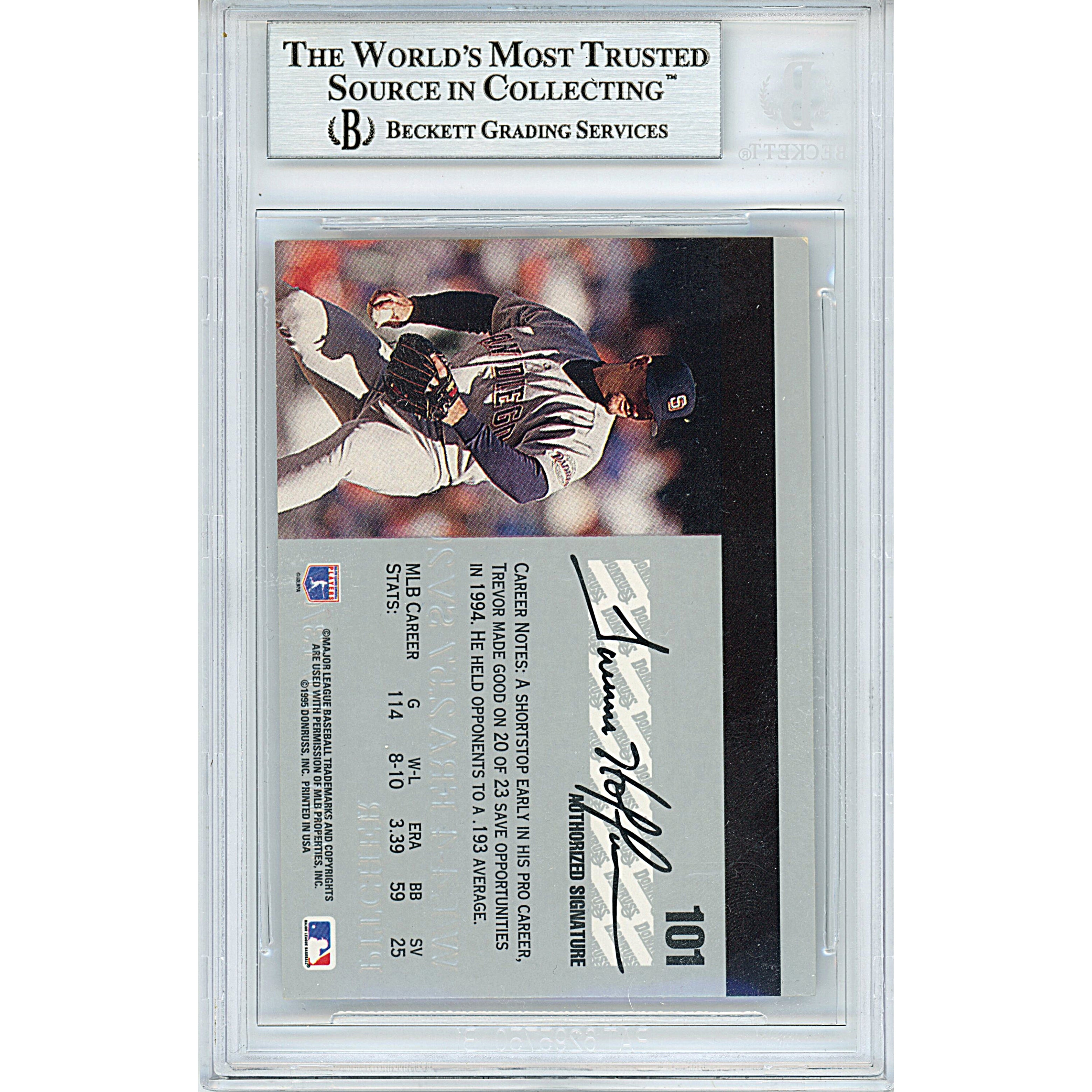 Trevor Hoffman Signed 2009 Upper Deck First Edition Baseball Card #241 BAS  COA