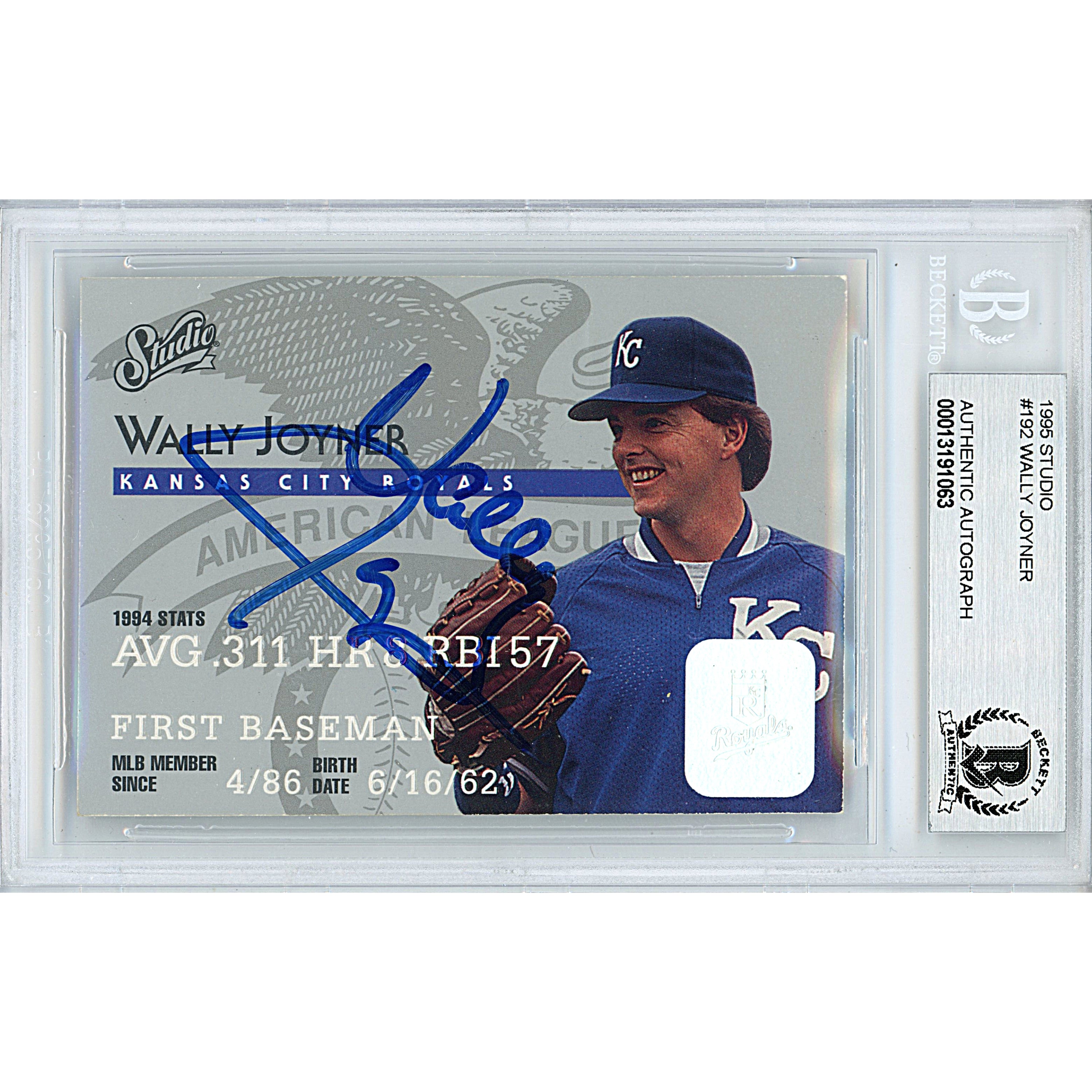 Wally Joyner autographed trading card – full view – Beckett COA