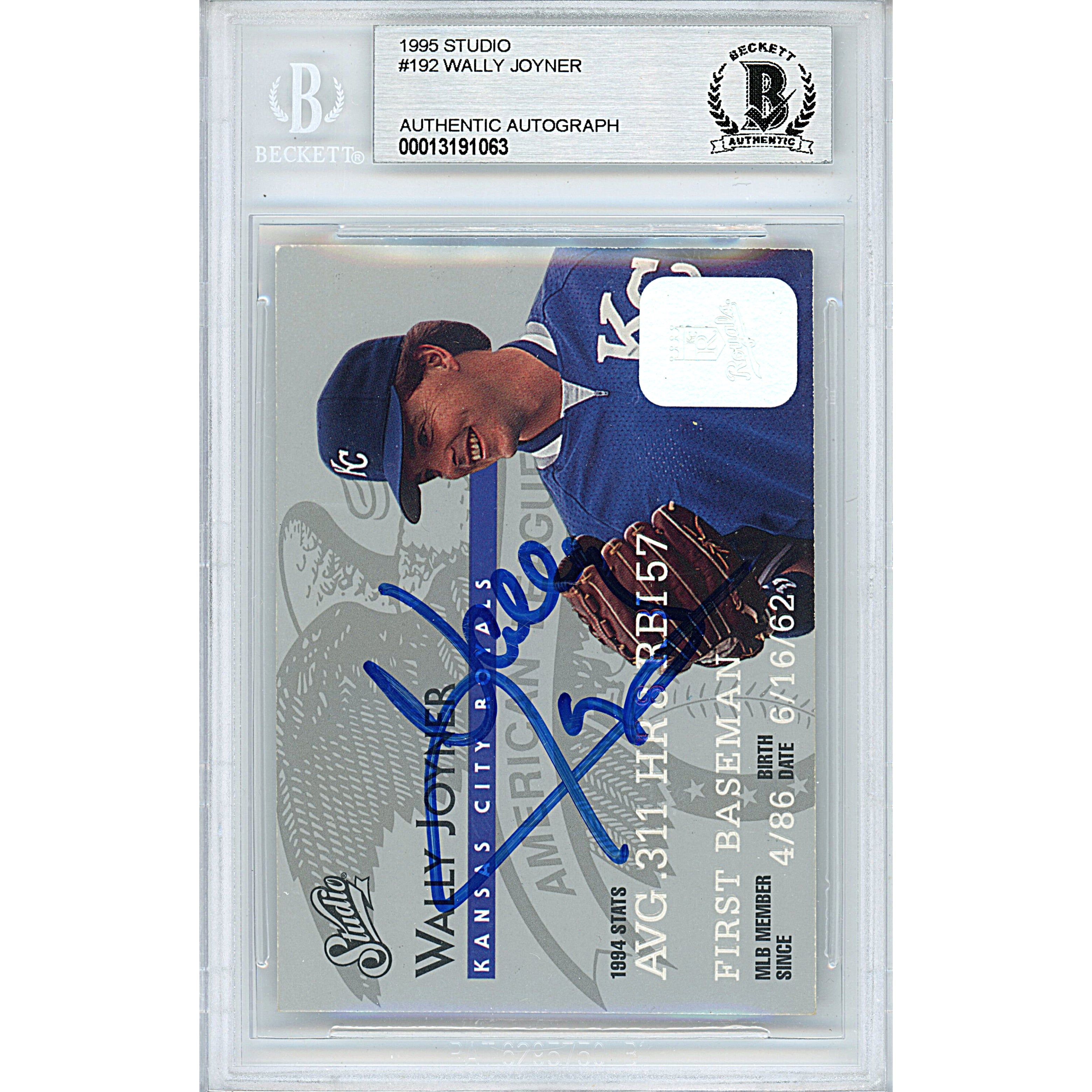 Wally Joyner signed trading card – signature close-up – Beckett COA