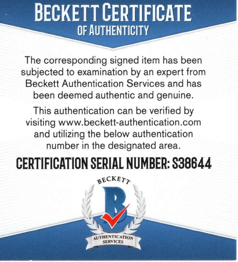 Warren Moon signed football – signature close-up – Beckett COA