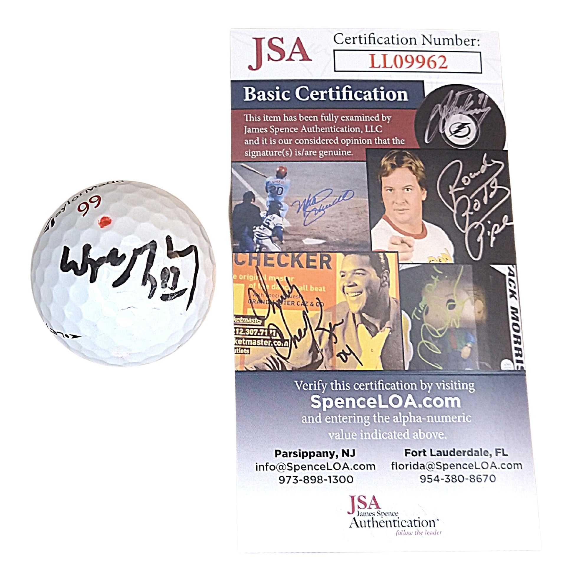 Hockey- Autographed- Wayne Gretzky Signed Personalized Model 99 PGA Pebble Beach Tourament Used Taylor Made Golf Ball with Exact Proof Photo and JSA Authentication 103