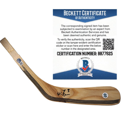 Hockey- Autographed- Will Borgen Signed Seattle Kraken Hockey Stick Blade Beckett Authentication 101