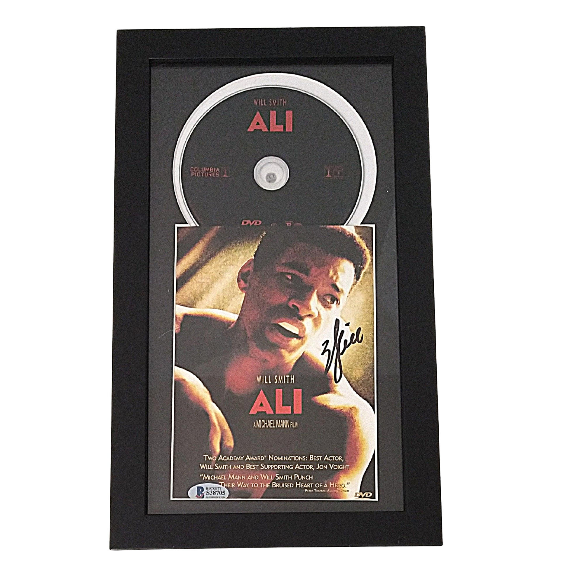 Hollywood- Autographed- Will Smith Signed 'Ali' Movie DVD Cover with Disc - Framed and Matted- Muhammed Ali Collectibles - Beckett Authentication BAS