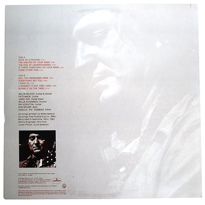 Music- Autographed- Willie Nelson Signed Face of A Fighter LP Record Album Cover Proof - Beckett BAS 204