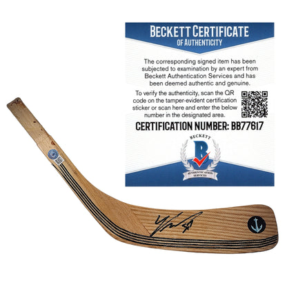 Hockey- Autographed- Yanni Gourde Signed Seattle Kraken Hockey Stick Blade Beckett Authentication 101