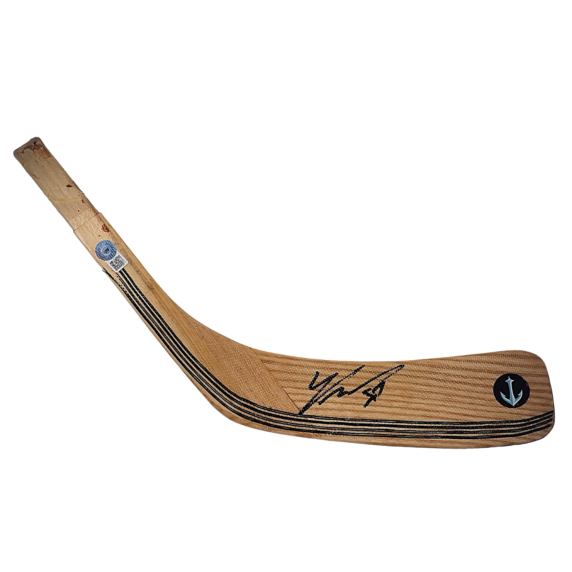 Hockey- Autographed- Yanni Gourde Signed Seattle Kraken Hockey Stick Blade Beckett Authentication 102