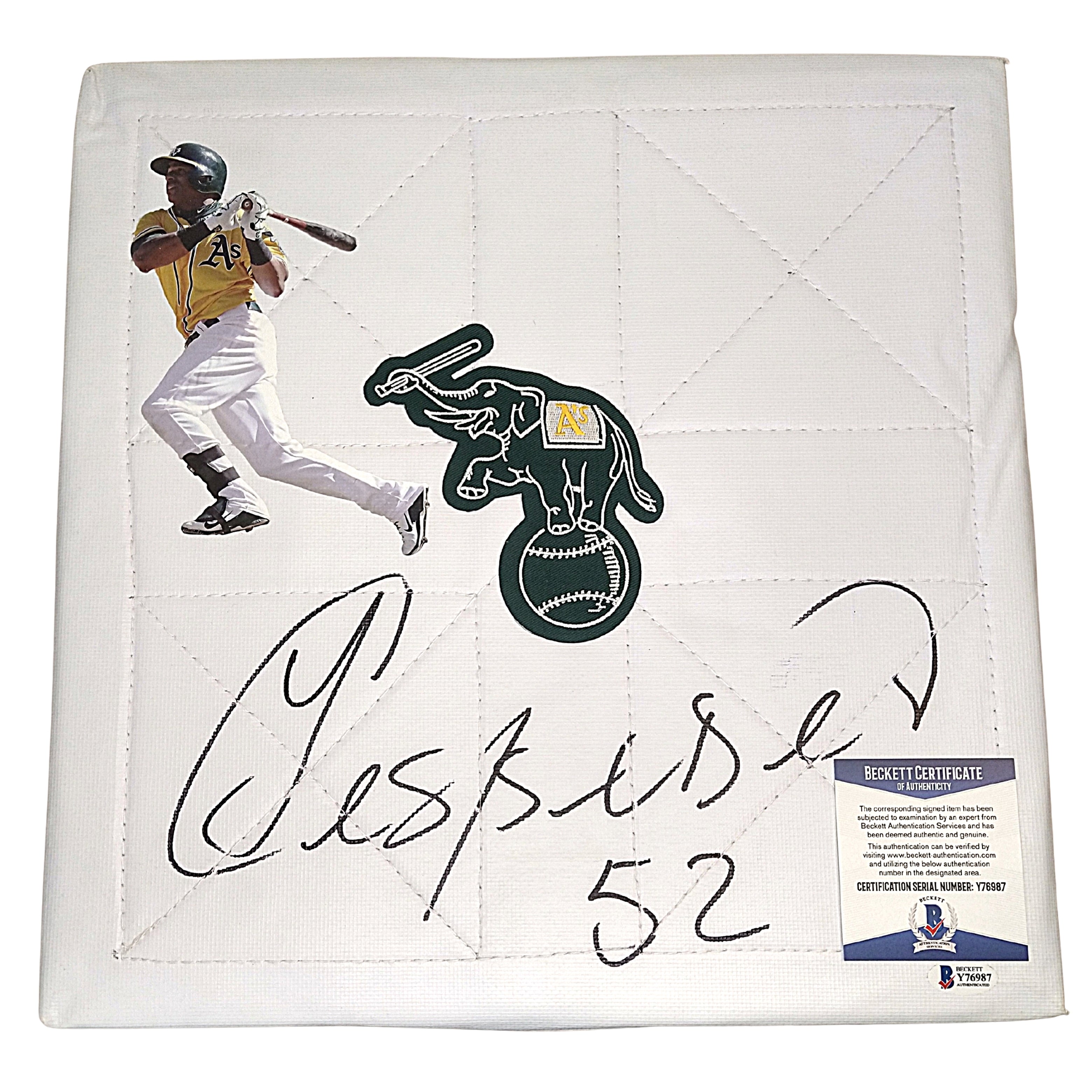 Yoenis Cespedes autographed baseball – full view – Beckett COA