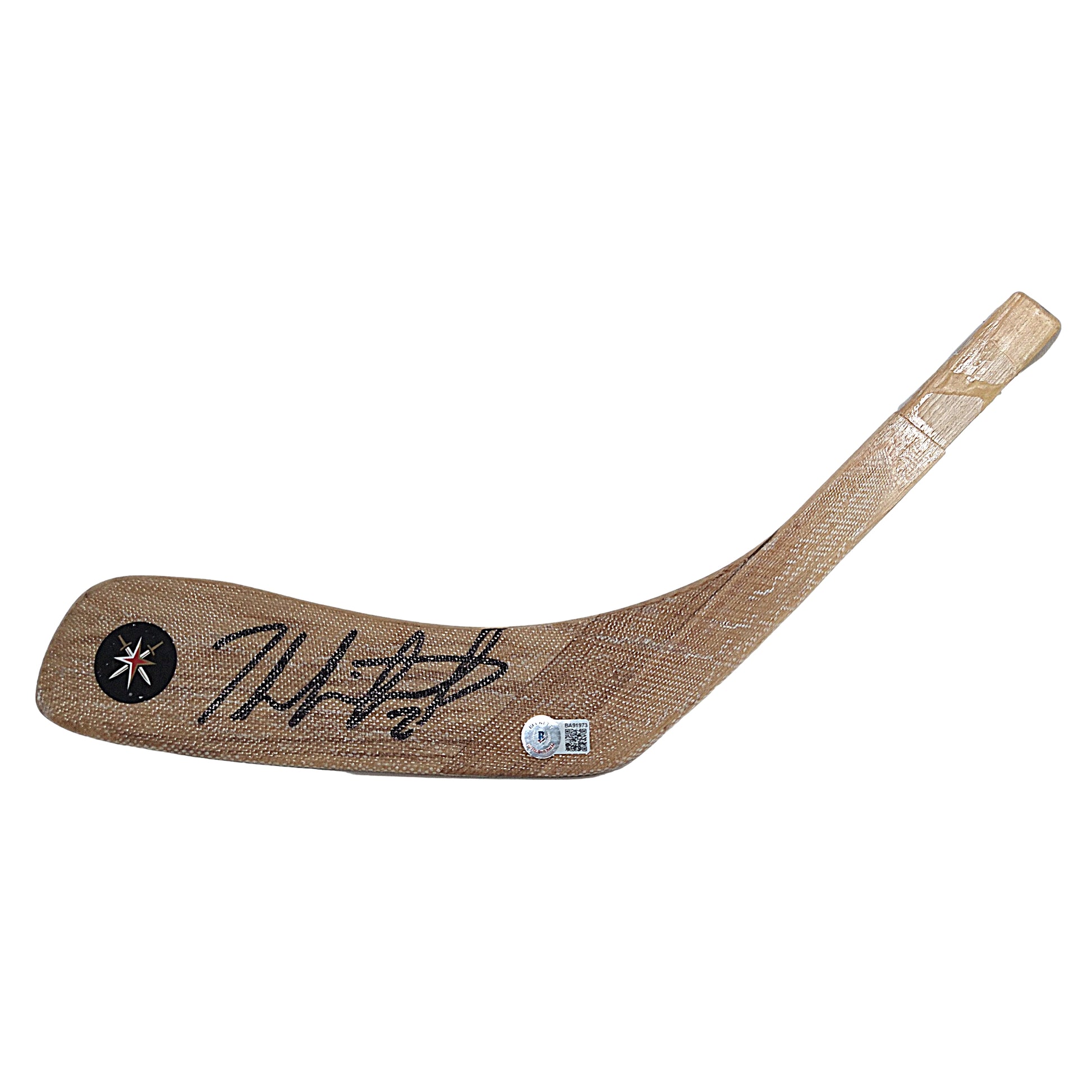 Hockey- Autographed- Zach Whitecloud Signed VGK Vegas Golden Knights Hockey Stick Blade Beckett BAS Authentication 102