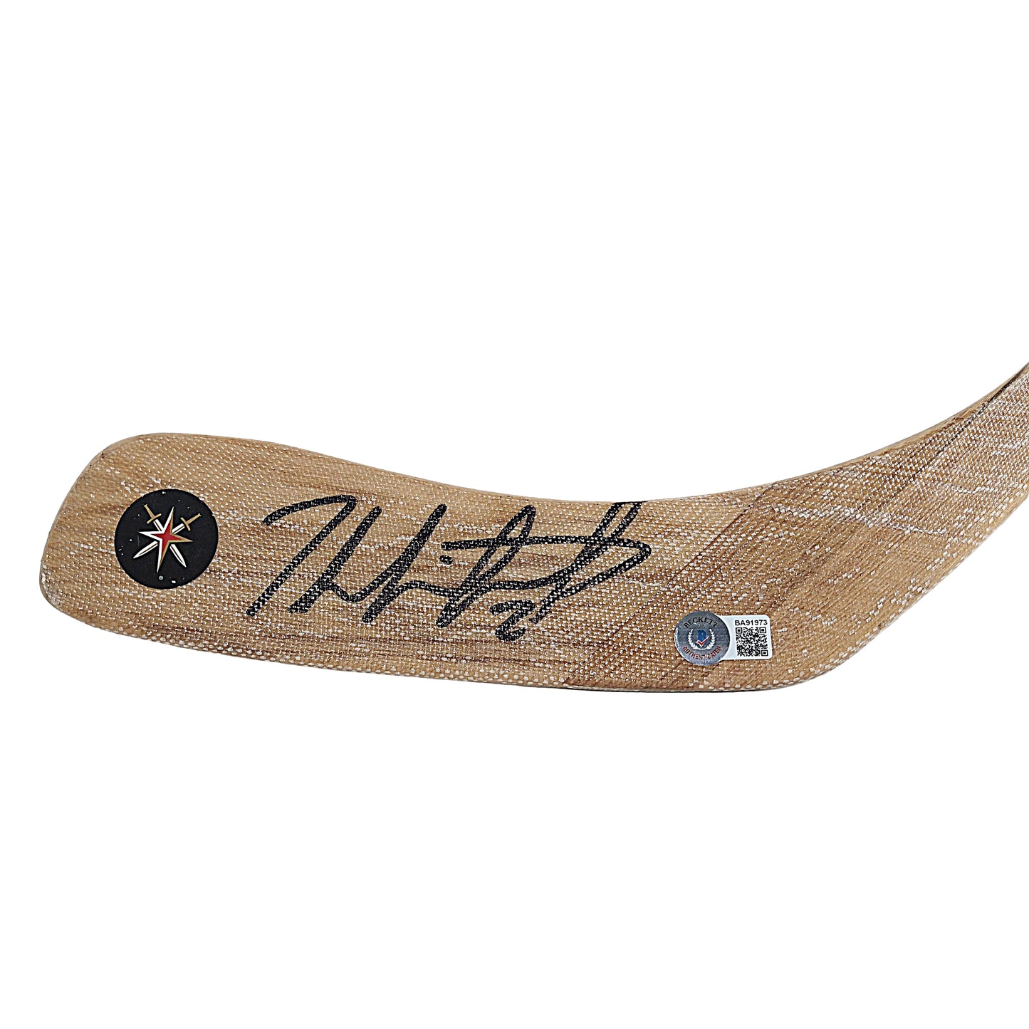 Hockey- Autographed- Zach Whitecloud Signed VGK Vegas Golden Knights Hockey Stick Blade Beckett BAS Authentication 103